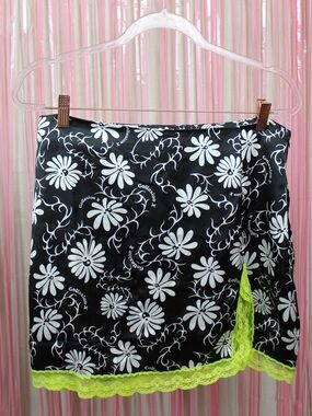 Collusion ASOS mini slip skirt with neon detail! US 12